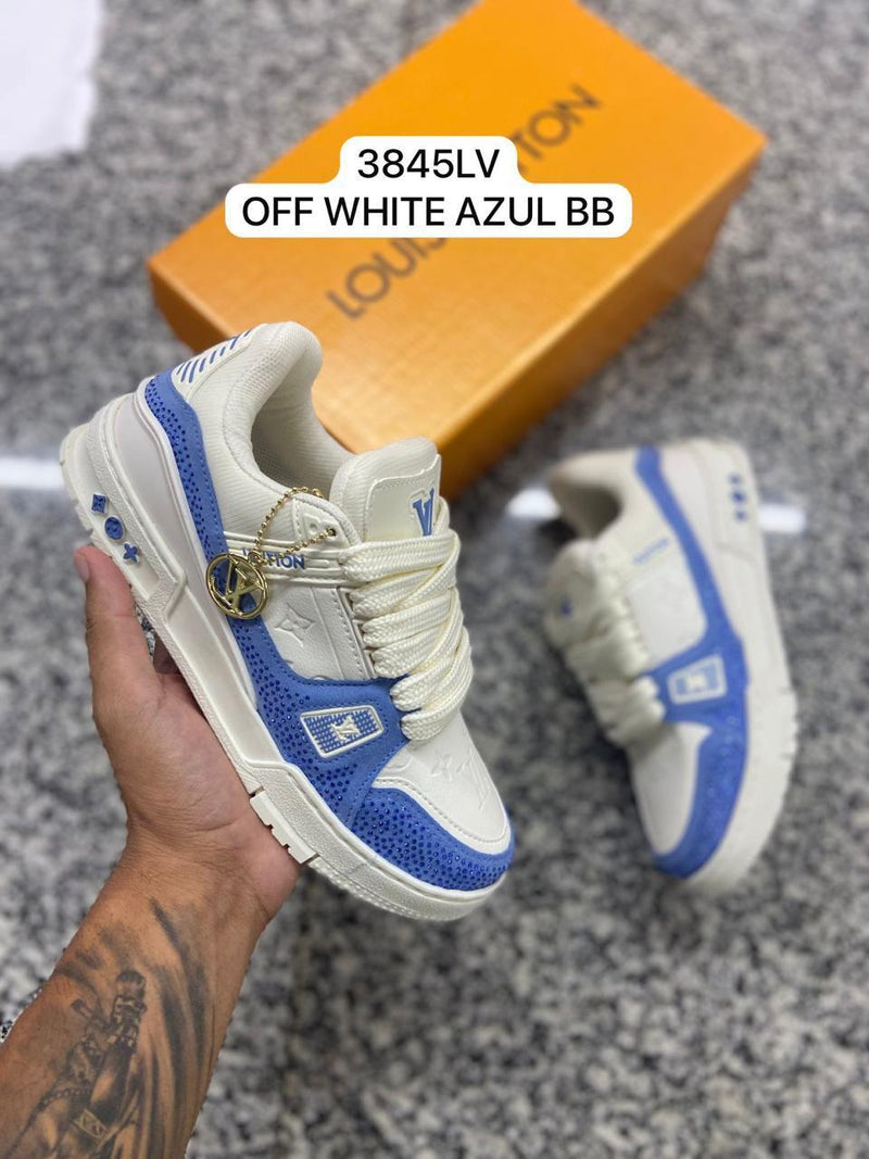 Tênis Louis Vuitton Trainer com Strass